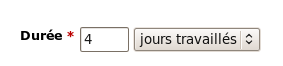 Création d’une action confiée à un collaborateur avec une durée en jours travaillés.